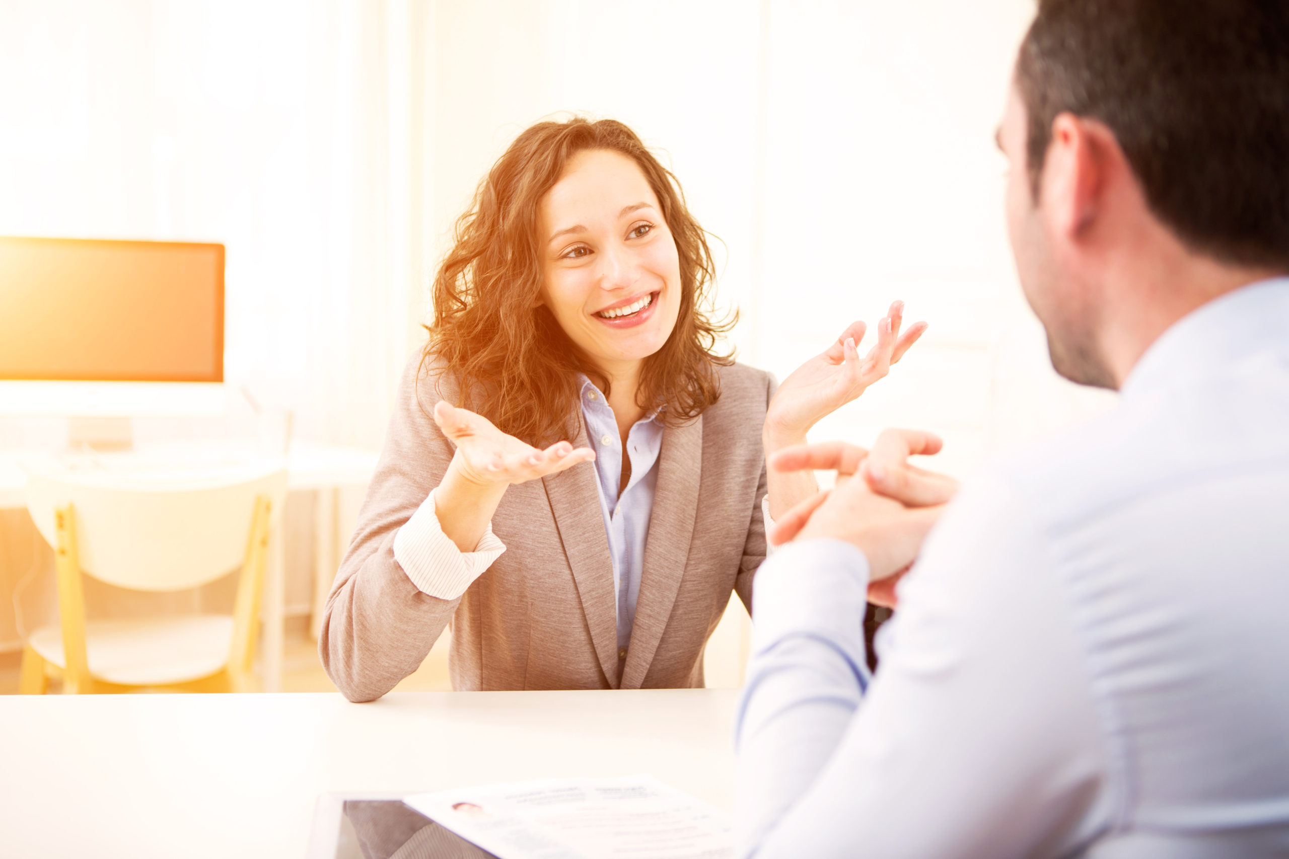 Young,Attractive,Woman,During,Job,Interview